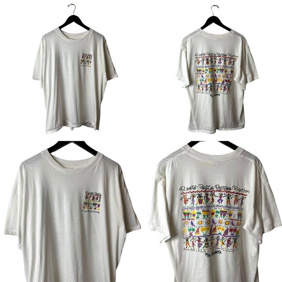 Vintage Other - Vintage 90s Puerto Vallarta Roots Rasta T Shirt Adult White Extra Large XL Solid
